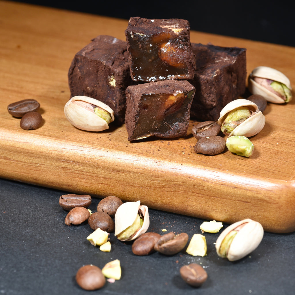 Indulge in Luxury: Coffee and Cocoa Turkish Delight with Pistachios