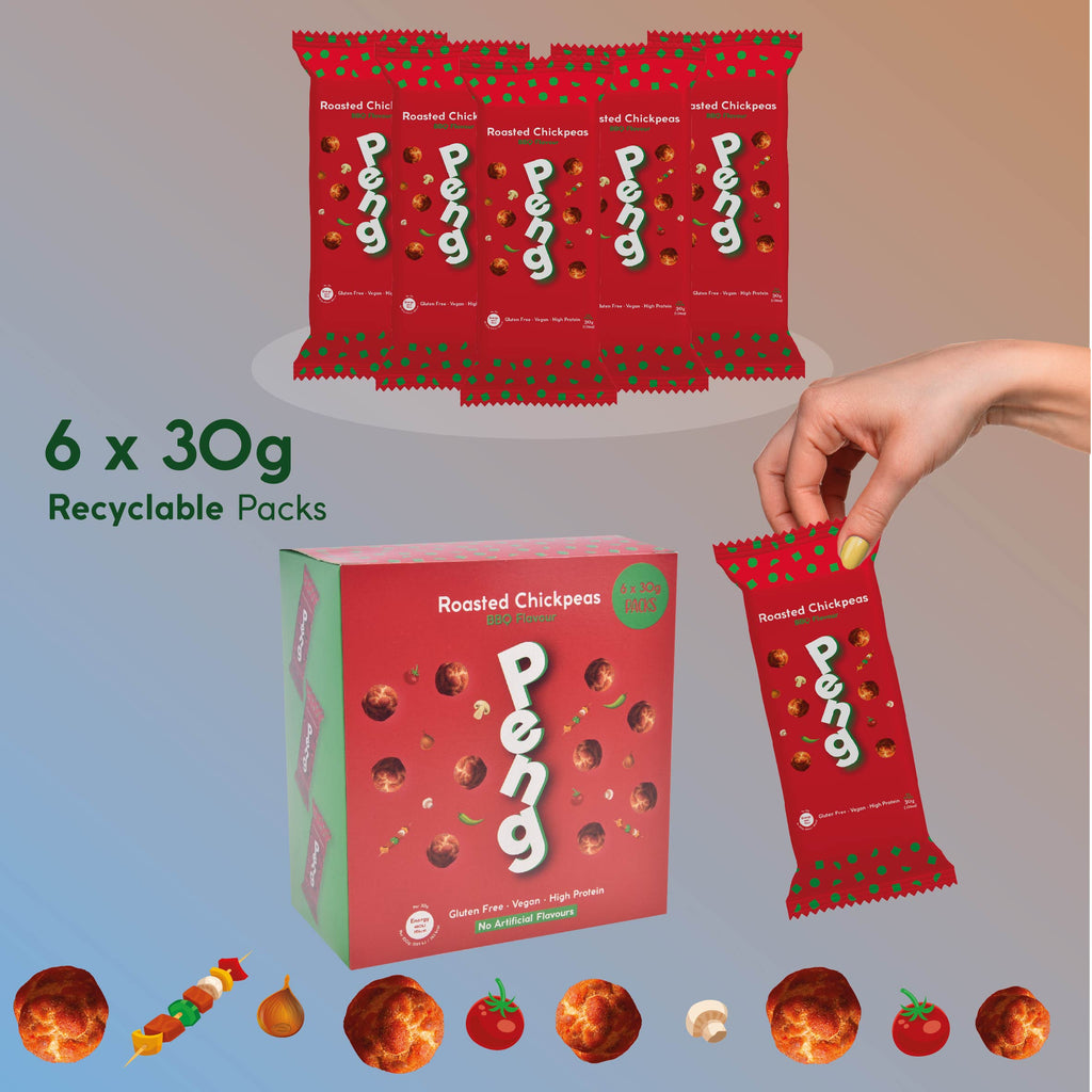 Multipack 6 x 30g PENG BBQ Flavour Roasted Chickpeas