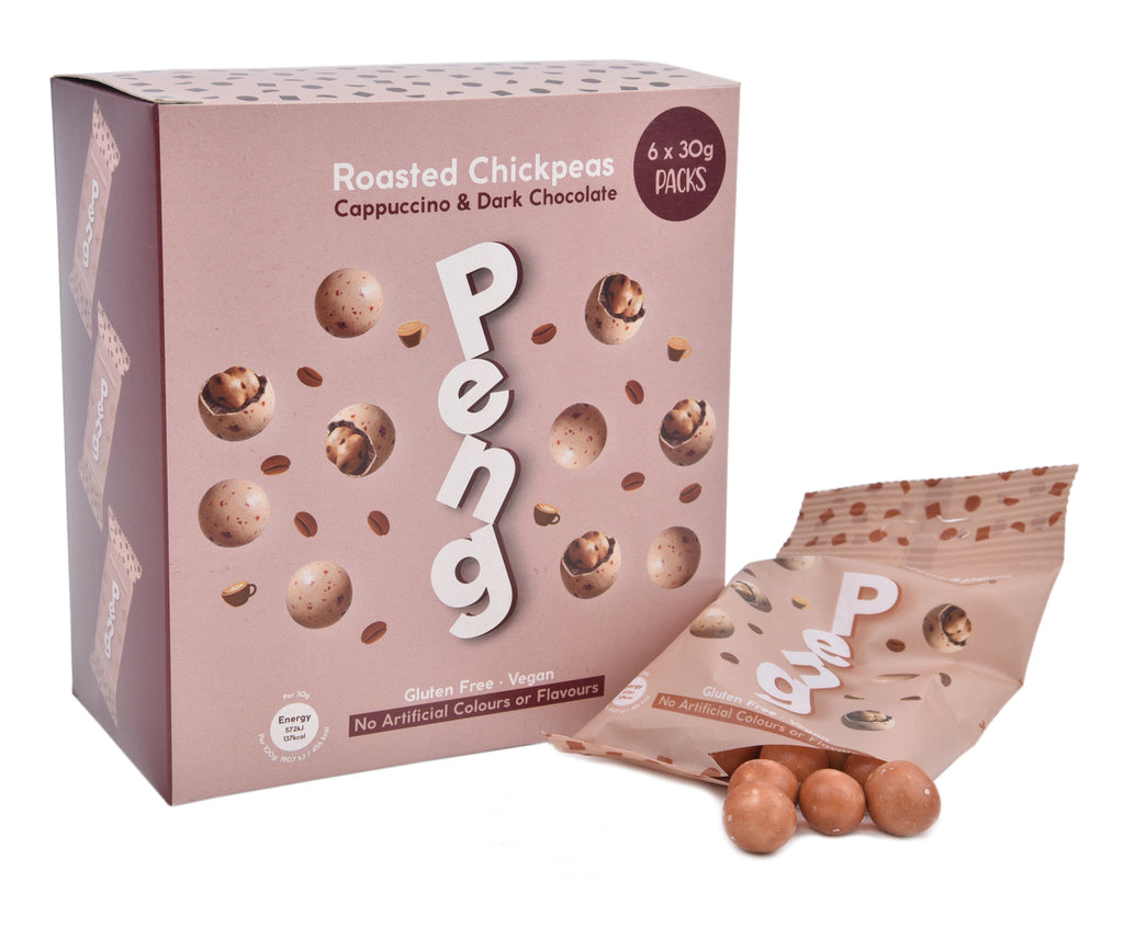 Multipack 6 x 30g PENG Cappuccino & Dark Chocolate Roasted Chickpeas