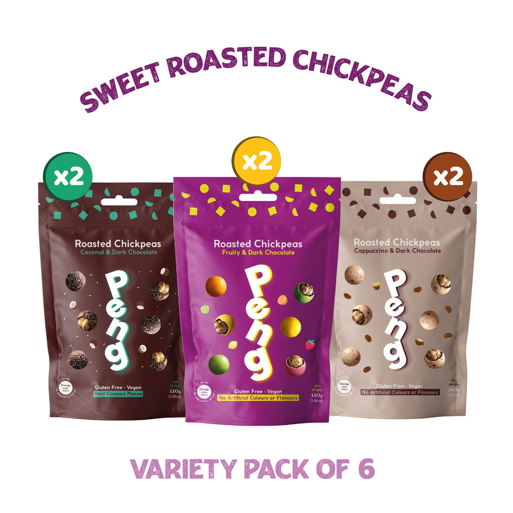 6 x 110g PENG Assorted Sweet Roasted Chickpeas