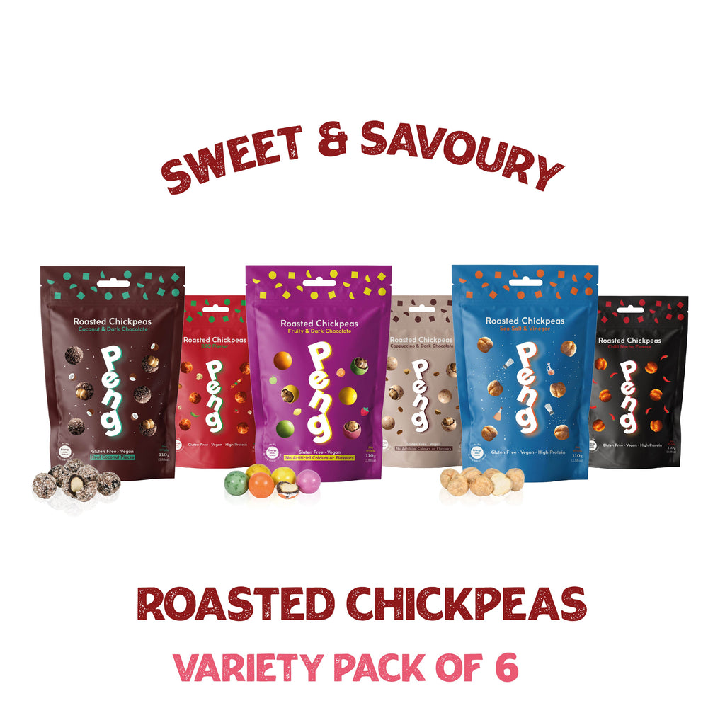 6 x 110g PENG Assorted Sweet & Savoury Roasted Chickpeas