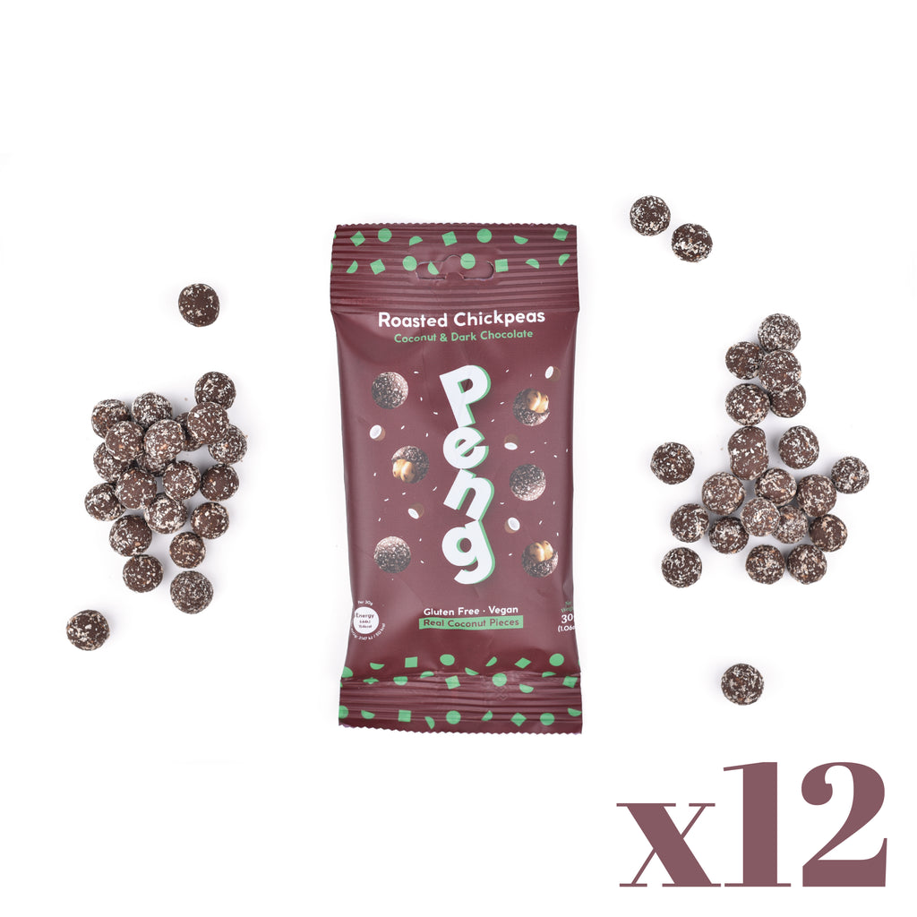 12 x 30g PENG Coconut & Dark Chocolate Roasted Chickpeas